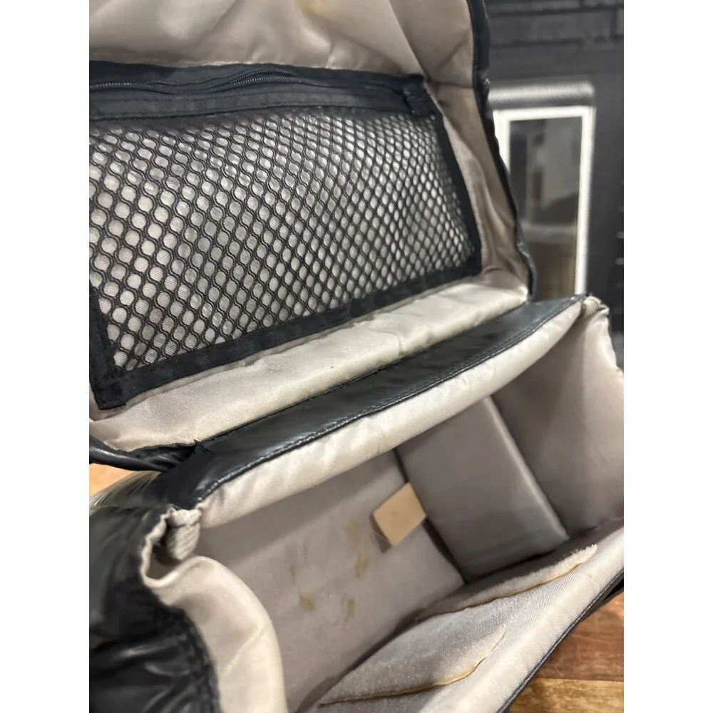 Vintage Mohawk Padded Camera Bag Black With Yellow Logo Patch & Adjustable Strap